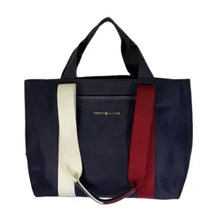 Tommy Hilfiger Navy Beach Bag with Double Strap - Stylish Handbag and Shoulder Bag for Everyday Use