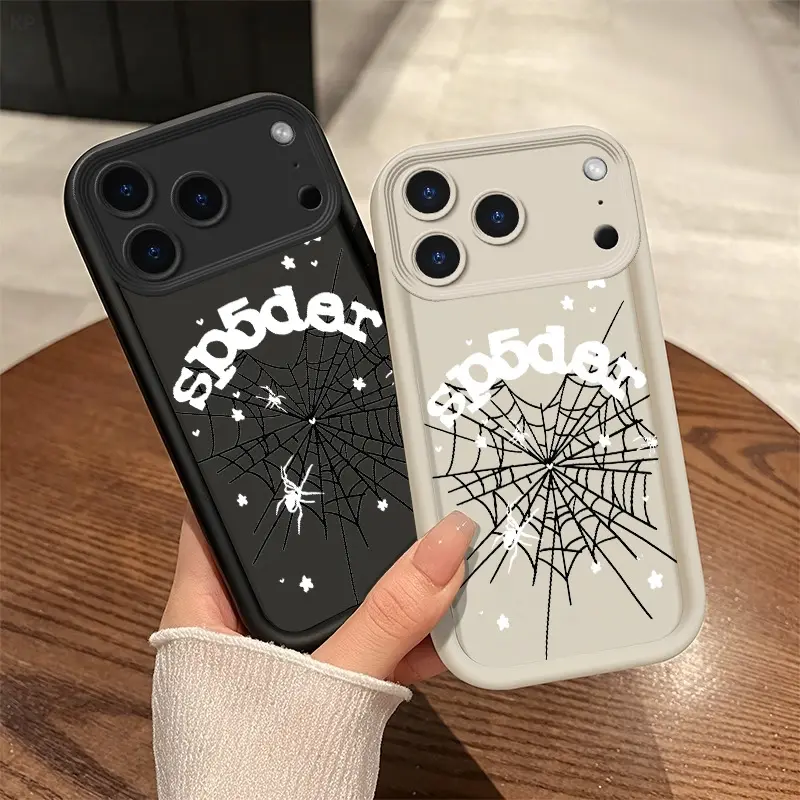 Edgy Dark Spider Web TPU Smartphone Casing - Ultra-Thin, Durable, Shockproof Protective Cover for iPhone X,11,12,13,14,15,16,17 Pro Max/Plus, Customized Men's Camera-Safe Cellphone Accessory