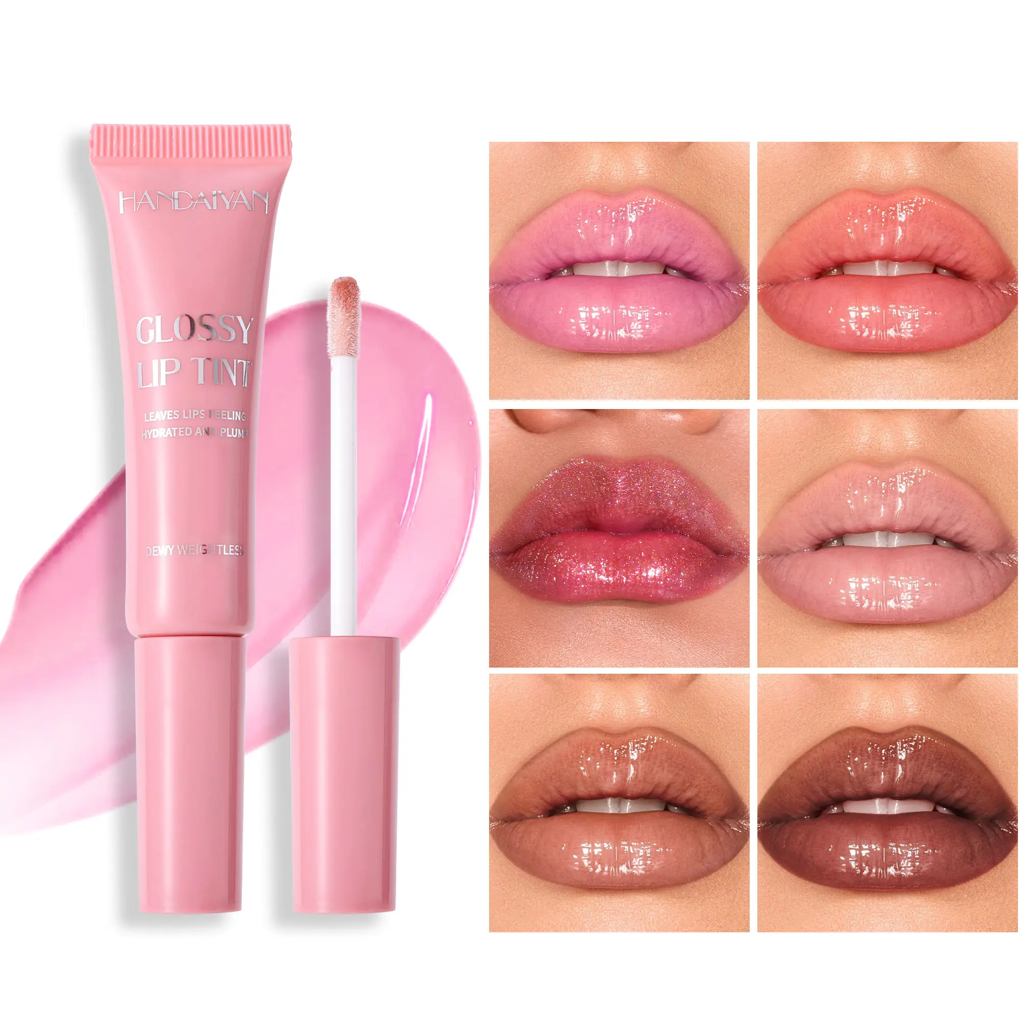 Long-Lasting Glossy Lip Color, Anti-Fade Moisturizing Hydrating Gel Lipstick, Glowy Lip, Raspberry Mix Color, Matte Texture, Perfect All-Day Radiant Makeup