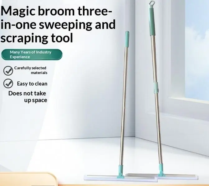 Magic Silicone Squeegee Broom - Practical Multi-Function Home Floor Care Tool with Flexible Durable Blade, Quick Streak-Free Cleaning, Efficient Dirt Scraping for Floors, Bathrooms, Gray Premium Design