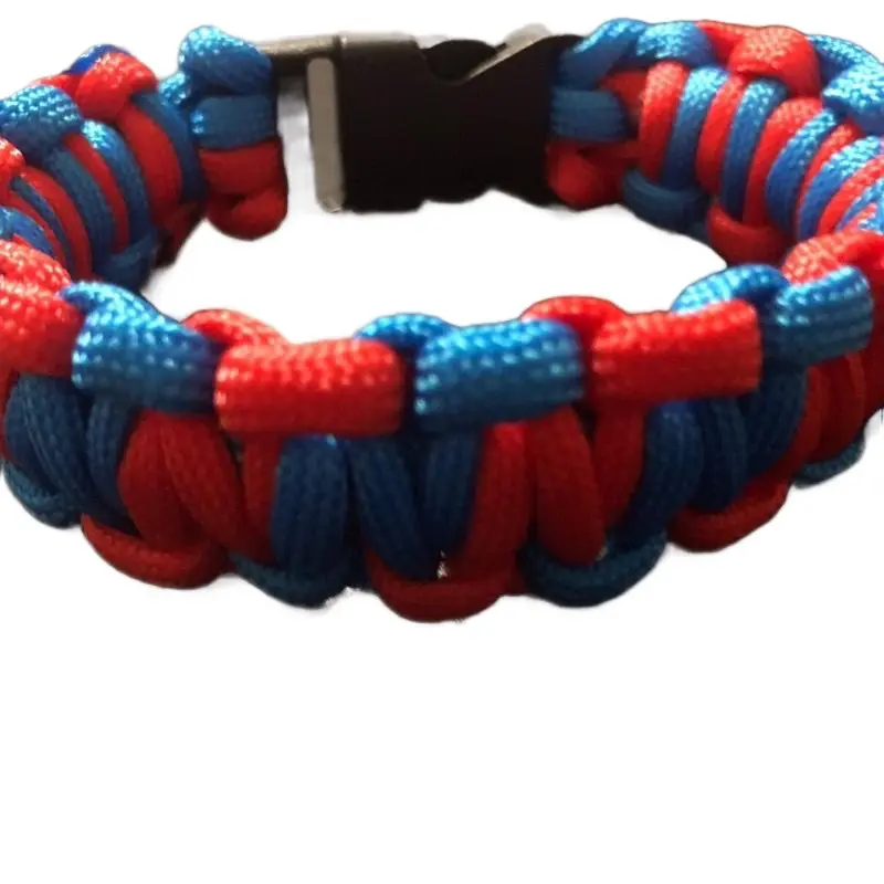 Paracord Red/Blue Lightening Bolt Bracelet - Durable Design with Colorful Strands