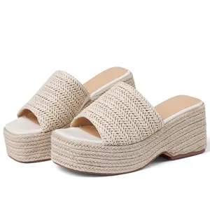 Platform Slip On Espadrille Sandals For Women Summer Wedges Slides -flatform  Open Bohemia Beach Wedding
