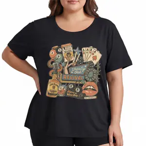 Vintage Western Graphic Tee Women Country Concert Shirt Retro Snake 8 Ball Playing Cards Have A Nice Day No Vacancy Edgy Grunge Aesthetic Oversized Plus Size Butter Soft Tee