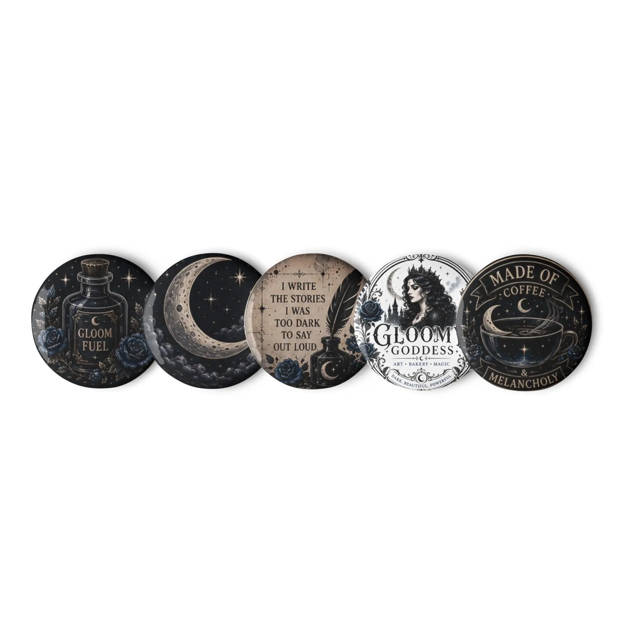 Set of pin buttons