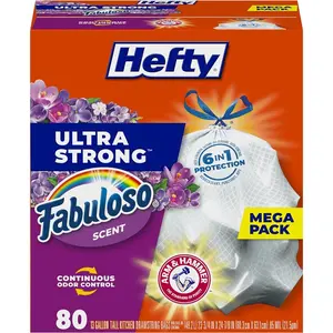Ultra Strong Tall Kitchen Trash Bags, Fabuloso Scent, 13 Gallon, 80 Count