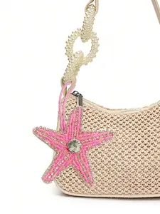 Summer Bag Charm Handmade Beaded Ocean Life Embroidery Shell Turtle Luxury Rhinestone Starfish Pendant for Women