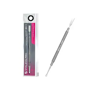 Staleks Pro Manicure Pusher SMART 80 Type 1 – Flat Cuticle Pusher and Loop – Dual-Ended Stainless Steel Nail Tool