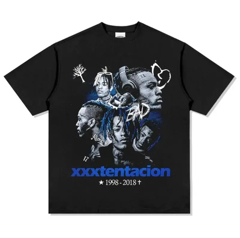 XXXTentacion Graphic T-Shirt Retro Hip hop Apparel Merch, Outfits for Y2K fan, Men and women Fashion Music 3 Unisex Heavy Cotton Classic Fit Everyday Casual Tee TikTok Streetwear Top