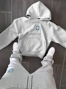 Men’s Fashion Printed Pullover Hoodie Set, High-Quality Casual Long-Sleeve Fitted Sweater, Spring & Autumn Wear, Comfortable and Stylish