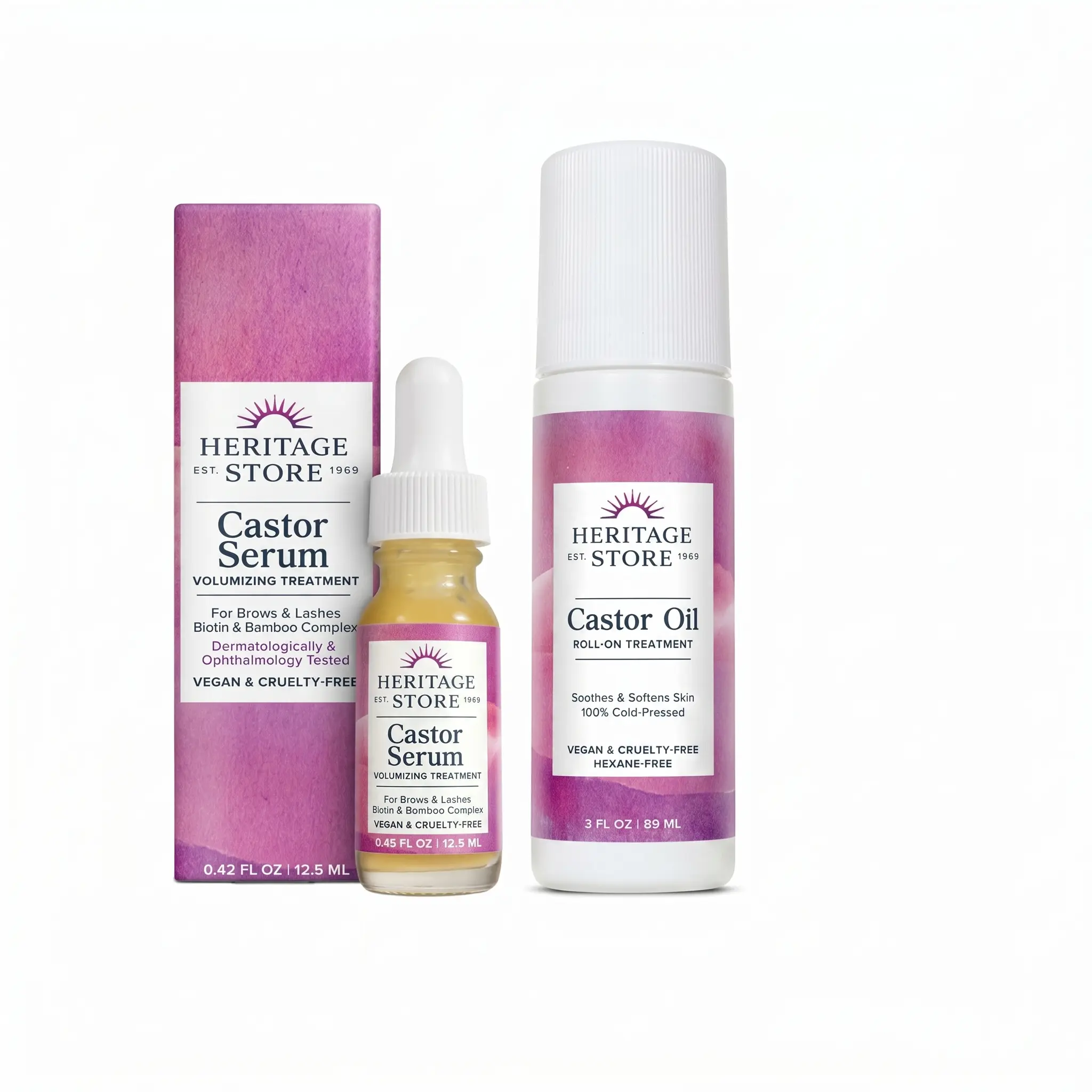 Radiant Renewal Castor Duo - Castor Serum & Viral Castor Oil Roll-on Pumpkin Brows