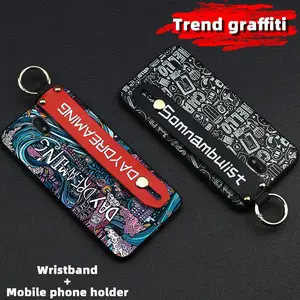 Lanyard ring Phone Case For Nokia C01 Plus Wrist Strap Silicone protective Dirt-resistant Back Cover personality Graffiti Waterproof Phone Holder Anti-dust Anti-knock Kickstand