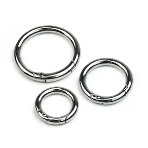 6Pack Spring O-Rings,Round  Clips Snap Hook Buckle,Key Ring for Replacement Purse Hardware,Carabiner for ,Three Diameter Sizes ()