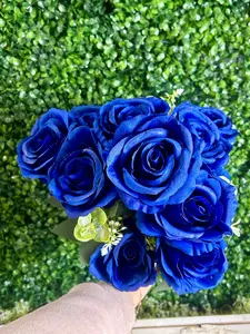 21.5 Inch Royal Blue Rose Bush