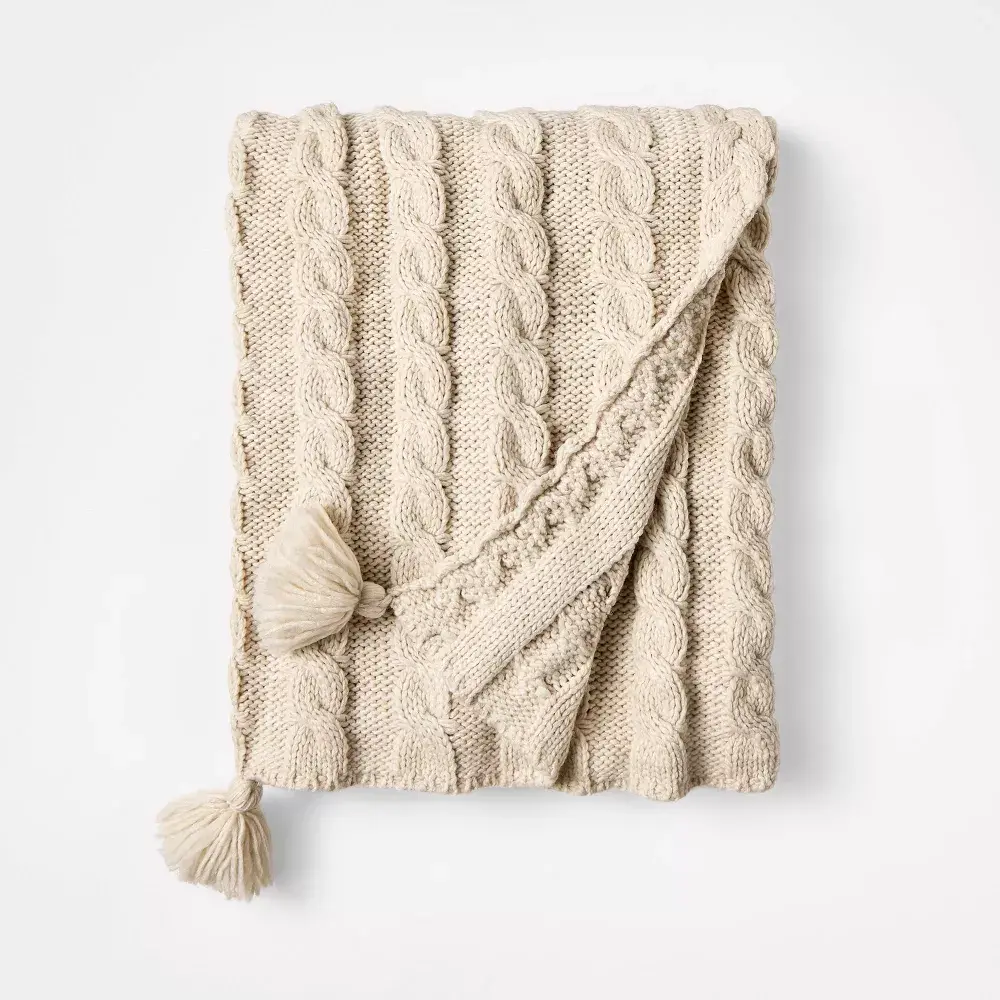 Knit Tassel Braided Throw - Threshold designed with Studio McGee