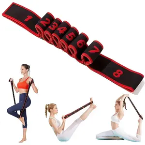 Fitness Resistance Band for Stretching and Yoga – 8-Section Elastic Training Band with Numbered Markings for Pilates & Full-Body Workouts