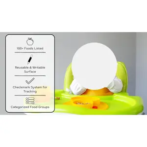 Baby Food Tracker Chart, High-Quality Magnetic Erasable Record Sheet, 20x26cm, Includes 130+ Baby Foods List, Daily Diet Log for Newborns