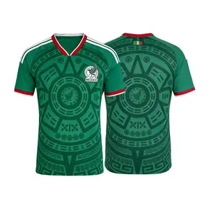 2026 Mexico Green Short Sleeve Soccer Jersey Fans Version