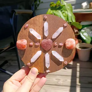 Permanent Crystal Grid Strawberry Quartz
