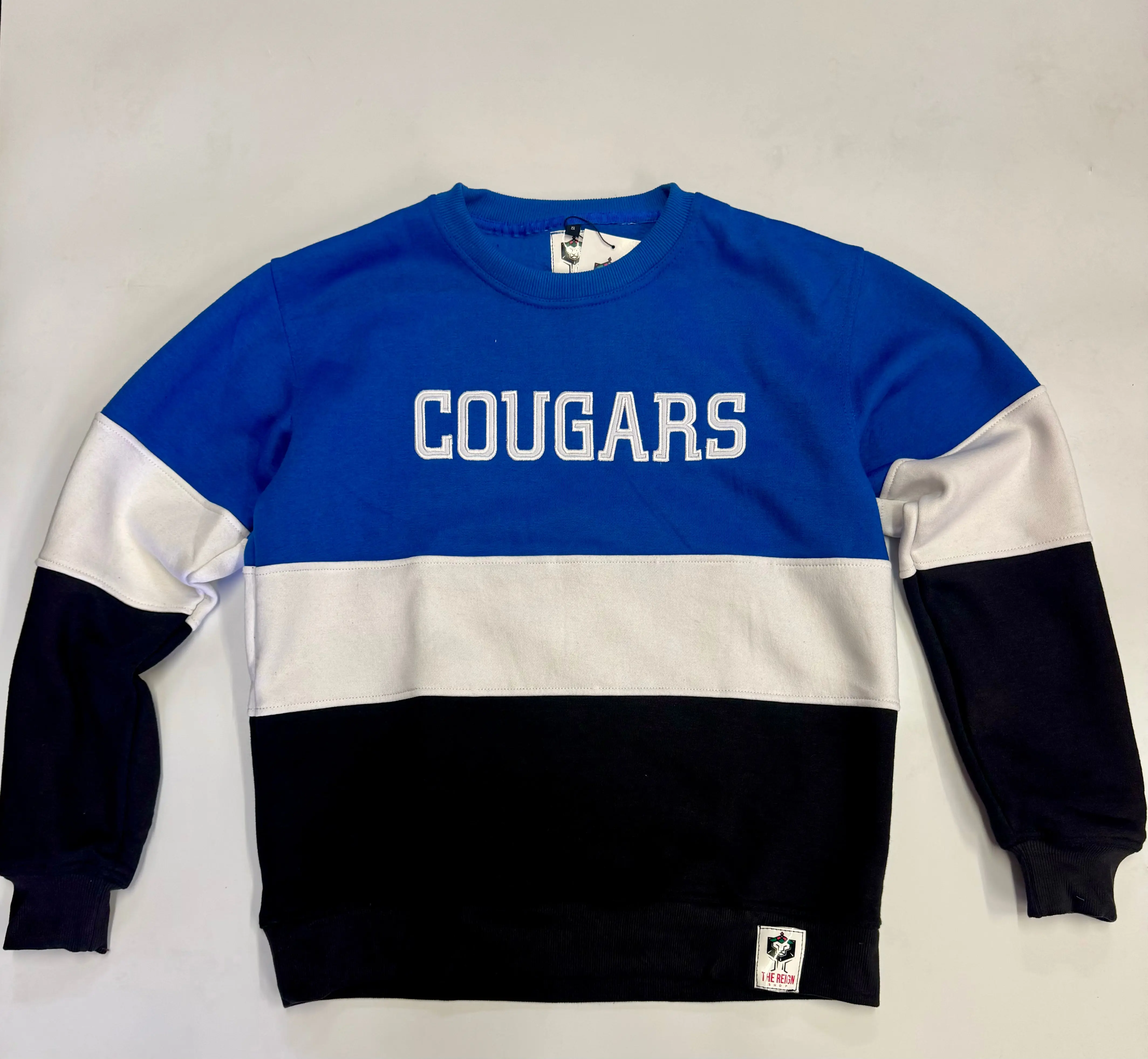 Clark Cougars 3-Color Embroidered Sweater