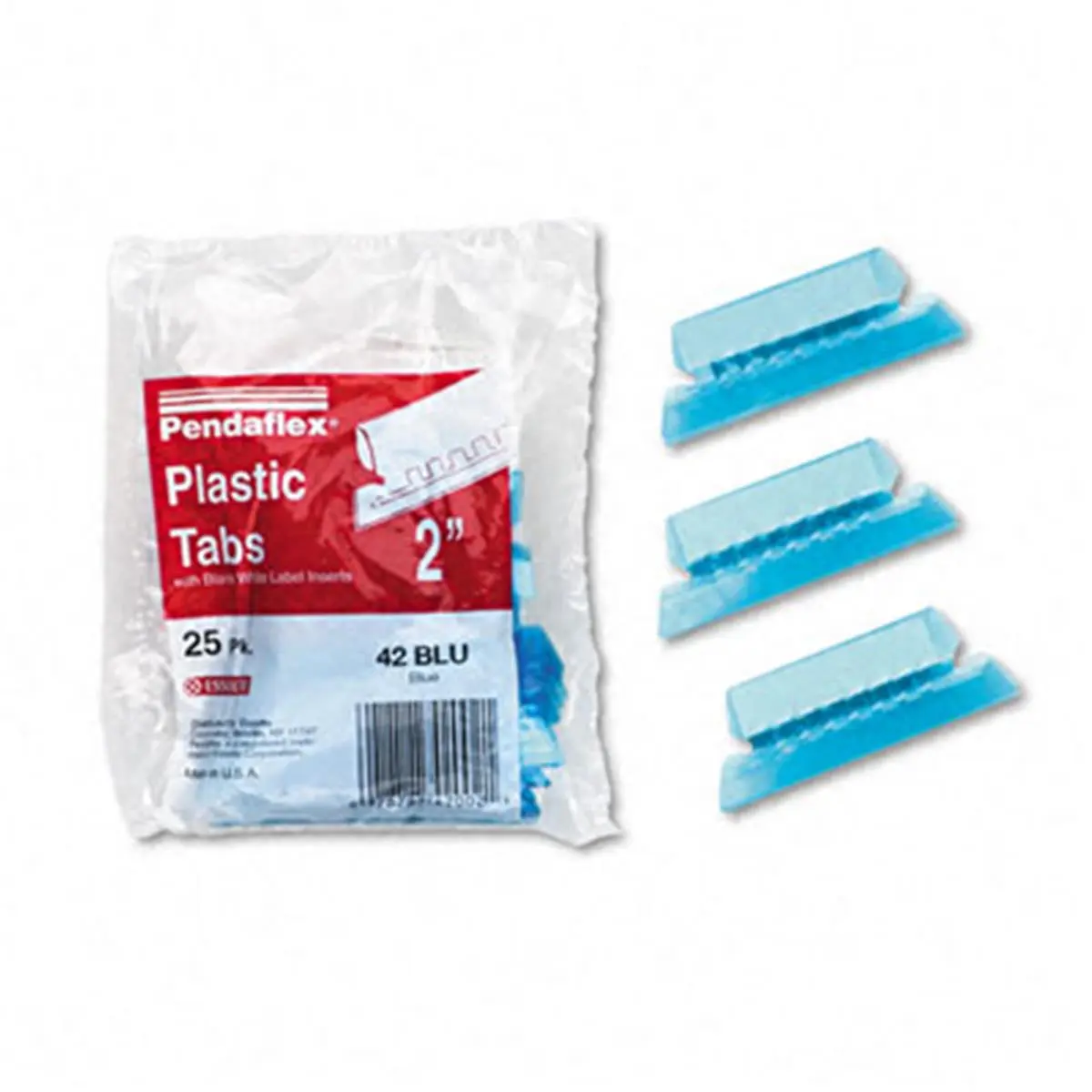 Pendaflex Hanging File Folders, 42-BLU 1/5 Tab Model with 2" Size Color-Matched Blue Plastic Tabs, White Inserts, Easy Insertion, 25 per Pack (No Duplicate Features)