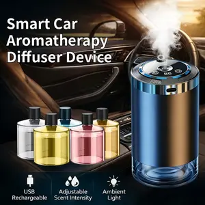 [Car Accessories] Smart Car Fragrance Diffuser with Dynamic Light Show and Starry Sky Top Mode, Natural French Fragrance Essential Oils/Perfume, Adjustable Fragrance Concentration, Long-Lasting Freshness, Cologne Scent, Ideal Gift for Car Enthusiasts