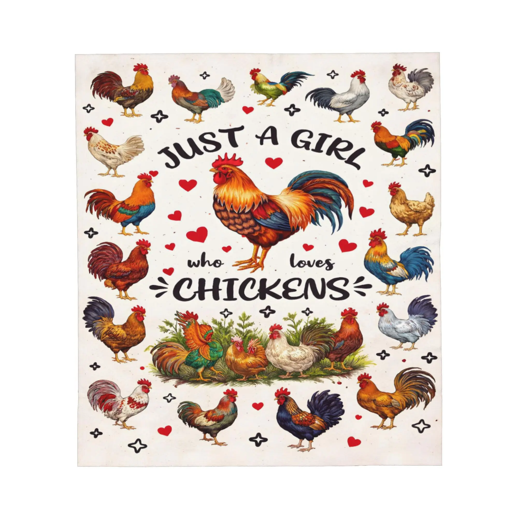 Chicken Blanket Gifts for Girls Women Funny Chicken Throw Blankets Soft Flannel Rooster Blanket for Chickens Lovers Adults Women