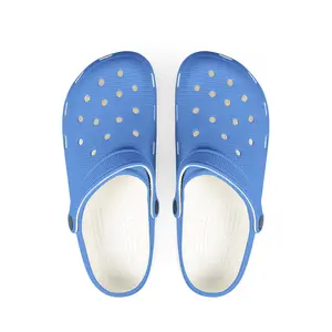 Blue & White EVA Foam Clogs — Lightweight Waterproof Garden & Beach Shoes