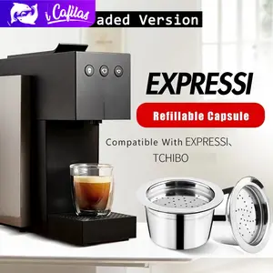 i Cafilas YK01 Reusable Coffee Capsule Cafeteira Nescafe Filter Cafe Refillable 304 Stainless Steel Repeatedly Coffee Tools Crema Maker Cups Pods for Coffee Machine Tchibo Cafissimo Mini & K Fee Twins Verismo ALDI Expressi Tea