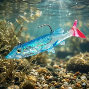 Glow in the Dark soft Fishing Lures Kit - Realistic Swimming Action Silicone Baits for Bass, Trout, Perch, Tilapia. Freshwater & saltwater Artificial Lures, Tackle for Outdoor Fishing.