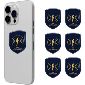 EMF Neutralizer Stickers, EMF Blockers for Phones, Tablets, Laptops & WiFi Devices, FCC-Recognized & NVLAP-Accredited Lab Tested Up to 99%  Reduction, Shielded Protection, Pack of 6