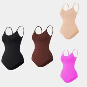 Ursexyly Seamless Shapewear Bodysuit Waist Trainer for Women Smooth Body Shaper Camisole with Bra Slim Leotards Jumpsuit Tops