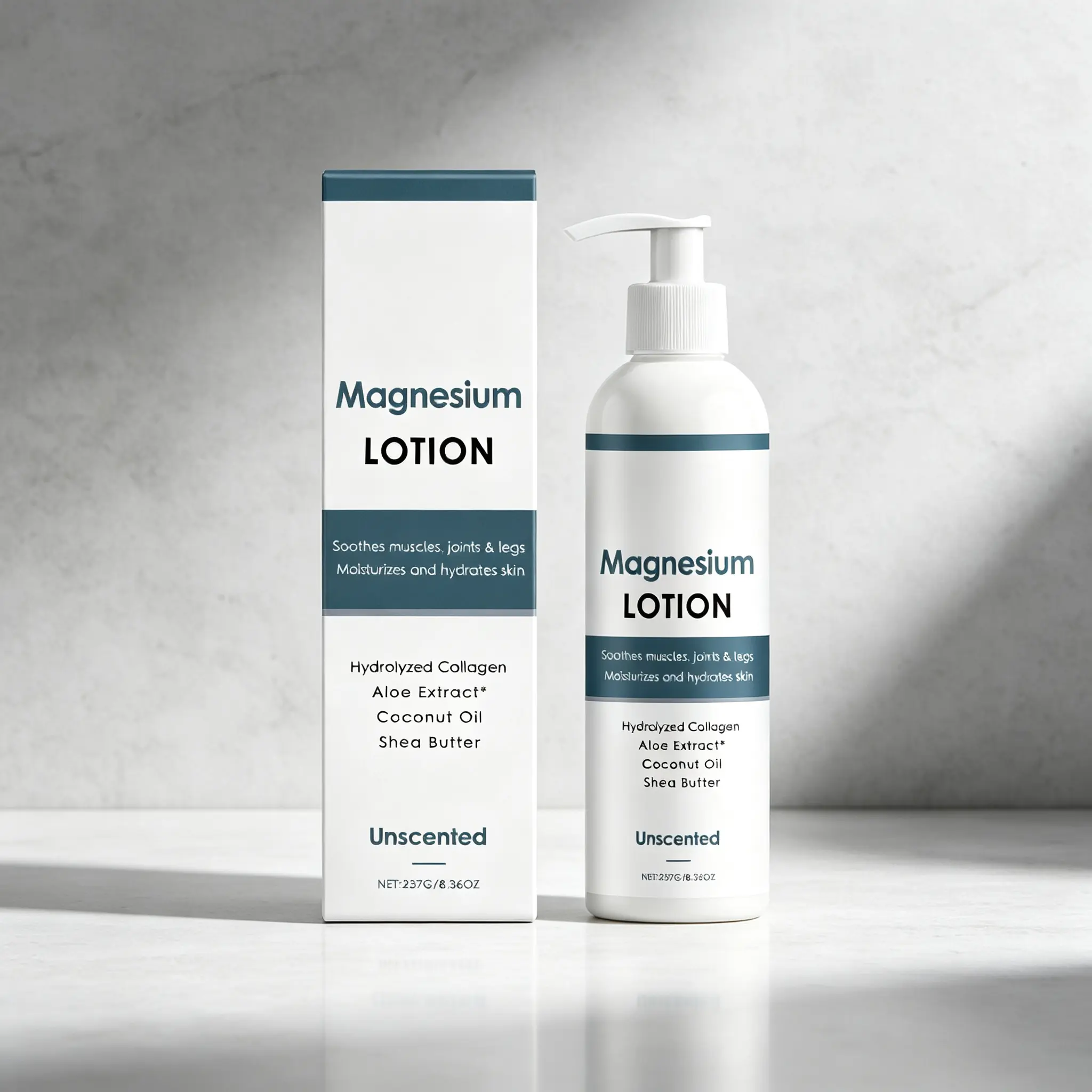 Magnesium Night Cream – Soothe Aching Legs & Joints Before Bed, Hydrating Lotion with Collagen & Aloe, Unscented Sleep Support 237g