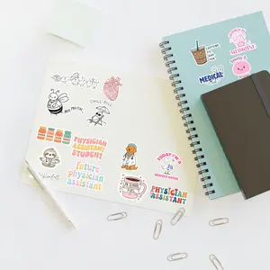 Sam & Kendall Medical Sticker Sheet for PAs Anatomy Lovers & Premed Students 15 Healthcare Designs on 8.5x11 Sheet Perfect for Pre-PA Med School Journals & Laptops