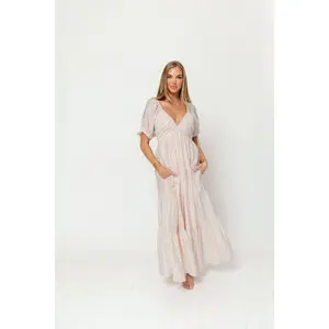 Grayson Maxi Dress in Peach - Bump Friendly & Inclusive Sizing