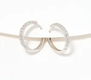 Accents by Affinity Pave Diamond Hoops 0.25cttw 3/4"