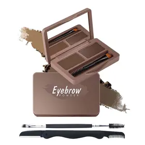 Eyebrow Powder Kit-2 Color Tinted Eye Brow Powder Palette,Longlasting Waterproof Black White Brow Filler, Eyebrow Contour Brighten Eye Makeup Palette for Women with Mirror Brow Brush & Razor-Set 01 springtok