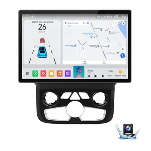 13 Inch Android Radio for【Dodge Ram 1500 2500 3500 2013-2019 Automatic AC】2K QLED Touchscreen 2+64GB Car Stereo Radio Built-in CarPlay Android Auto GPS Navi WiFi Bluetooth SWC FM