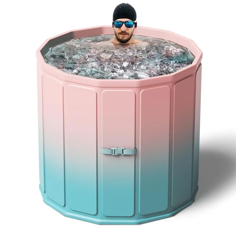 Portable Foldable Adult Bathtub, Non‑Inflatable Freestanding SPA Soaking Tub, Thick Thermal Foam Heat Retention Collapsible Bath Tub for Indoor Outdoor Home Relaxation
