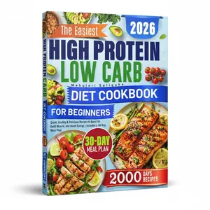 The Easiest High Protein Low Carb Diet Cookbook for Beginners: Quick, Healthy & Delicious Recipes to Burn Fat, Build Muscle, and Boost Energy | Includes a 30-Day Meal Plan