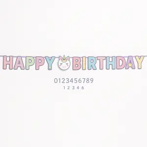 Enchanted Unicorn Add-An-Age Birthday Banner