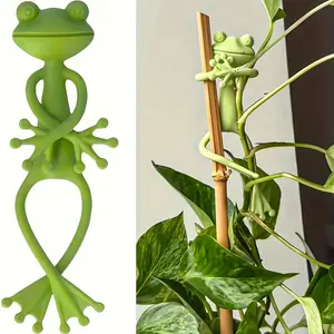 4/6pcs frog plant frame, lovely frog flowerpot embracing plant climbing fixture, multipurpose frog flowerpot decorating plant vine traction, cartoon plant branch fastening device, Garden Obelisk Trellis, indoor and outdoor garden decoration