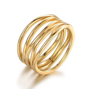 Barzel Gold Statement Trendy Cocktail Ring 18K Gold Plated Statement Ring For Women
