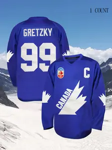 Men's #99 Gretzky Labatt Team Coupe Canada Cup lce Hockey Jersey Stitched S-3XL Athletic Sports Clothing