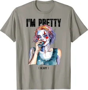 I'm Pretty Scary Evil Clown Glamorous Blonde T-Shirt - Feliciabr Shop 84B0CKP8GKTK