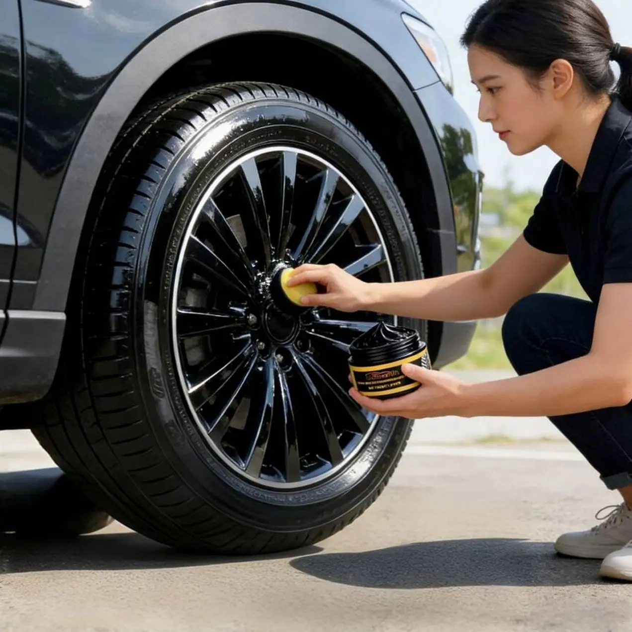 Tire Revitalizing Gel, Deep Cleaning Shine Restorer and Water-Repellent Protective Coating for Car and SUV Wheel Maintenance