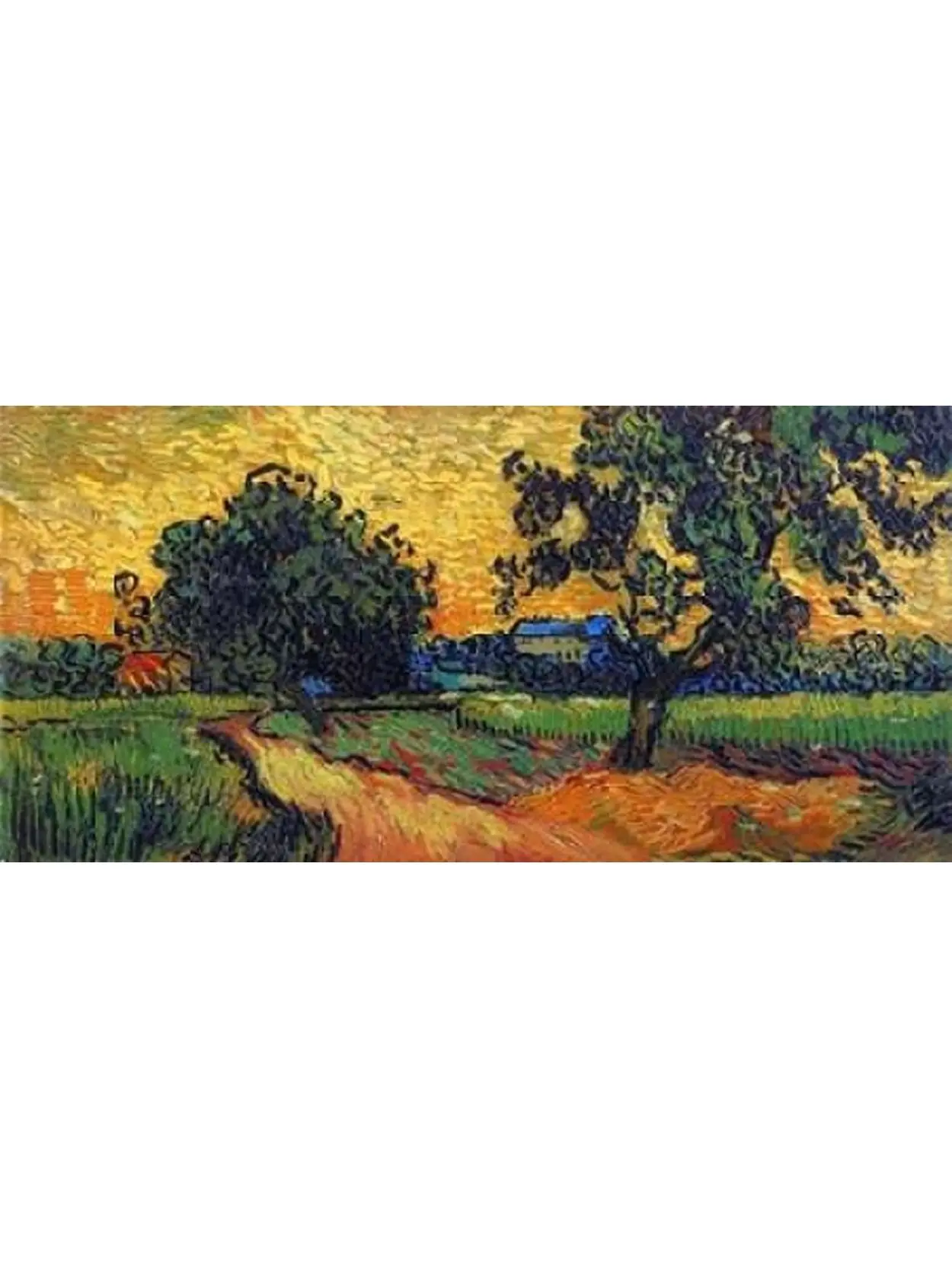 Bentley Global Arts PDX374496SMALL Landscape At Twilight Poster Print by Vincent Van Gogh, 10 x 20 - Small