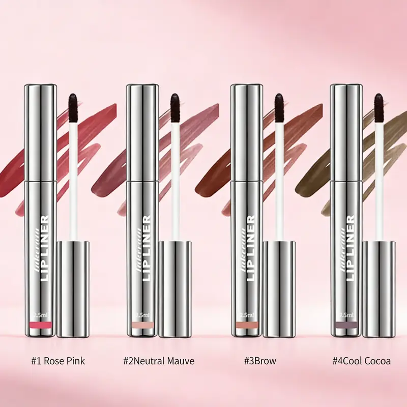 4Pcs Peel Off Lip Liner Stain Set, Vegan Waterproof Nude Matte Cosmetics, Flawless High Pigment Nourishing Makeup, Non-Fading 24H Color Hold, Peel After Dry Precision Application for Adults All Skin Types【US 2026 Deals for You Days】