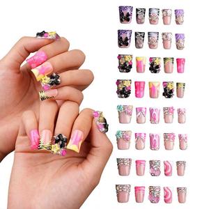 cute duckbill design press on fake nails, 10pcs/set fashion press on nails & jelly tape & nail file for acrylic nail extensions, elegant stick on nails press on nail sets for women's gift, nail art stickers, glitter decorative nails
