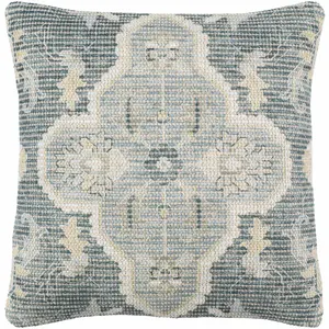 Bigaa Teal Medallion Square Throw Pillow