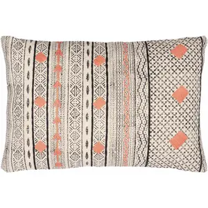 Moosic Beige Geometric Lumbar Pillow - Clearance